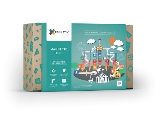 connetix tiles ball run set 92 pieces magnetic marble run