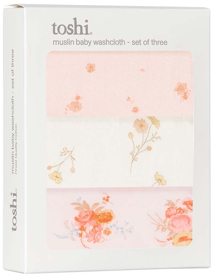 toshi muslin washcloth set in willow print