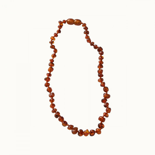 nature baby amber beads in cognac