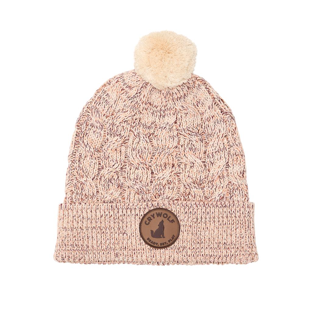 Crywolf Pom Pom Beanie (Blush Speckle)