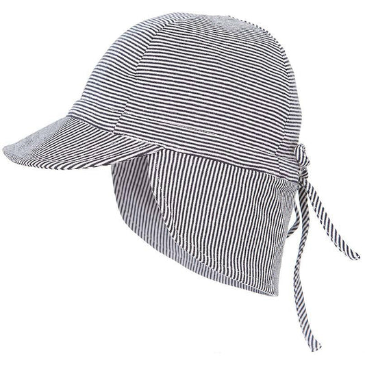 toshi baby flap cap in periwinkle blue stripe