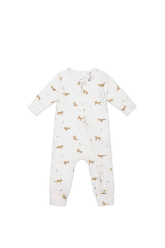 Jamie Kay Organic Cotton Reese Zip Onepiece (Lenny Leopard Cloud)