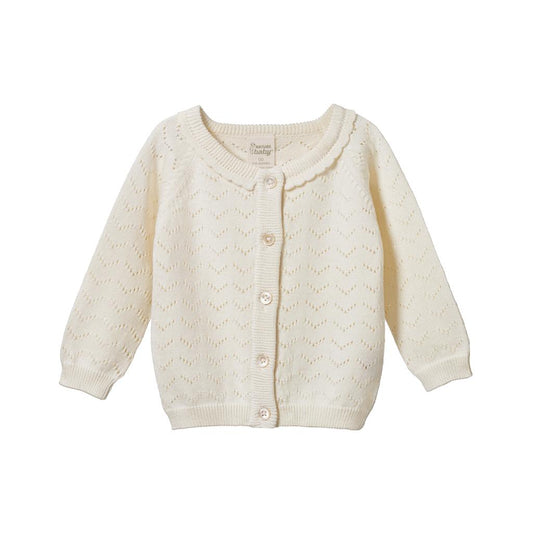 Nature Baby Piper Cardigan (Natural Pointelle)