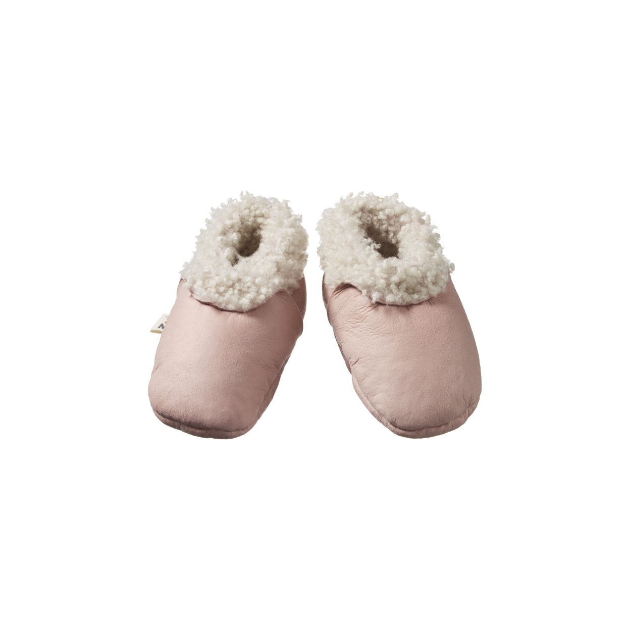 nature baby lambskin booties in rose bud