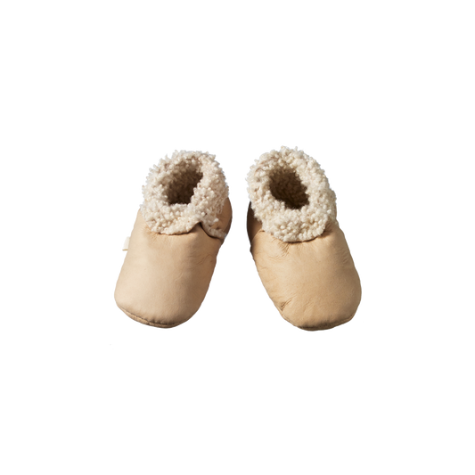 nature baby lambskin booties in cream