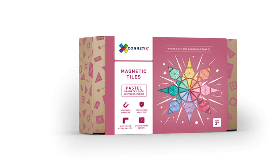 connetix magnetic tiles 40 piece pastel geometry pack