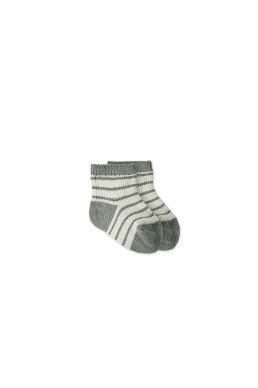 Jamie Kay Rocco Stripe Crew Socks (Sage/Cloud)