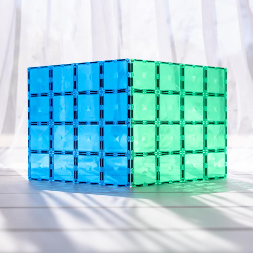 Connetix Tiles 2 Piece Base Plate Pack (Blue & Green)