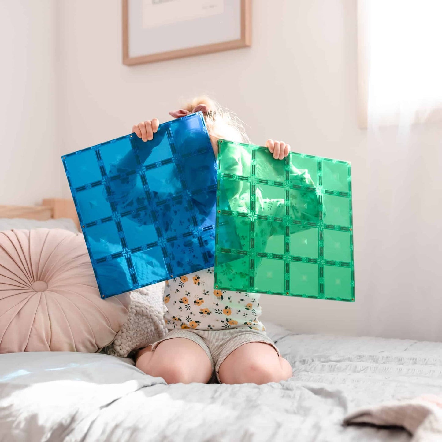Connetix Tiles 2 Piece Base Plate Pack (Blue & Green)