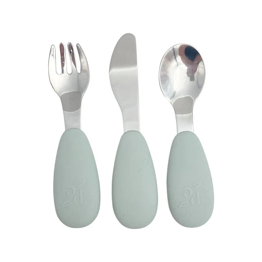 Petite Eats 3 Pce Metal Cutlery Set (Pistachio)