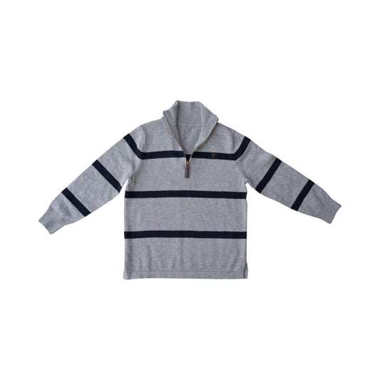 Jubee & Co Steve Rugby Zip Knit (Grey/Navy)