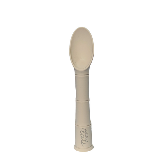 petite eats silicone spoon set in sand