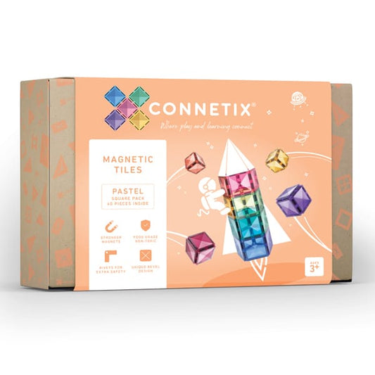 Connetix Tiles 40 Piece (Pastel Squares) Expansion Pack