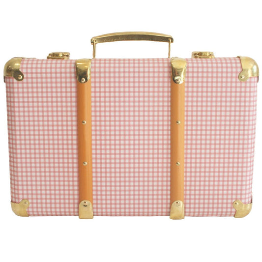Alimrose Mini Vintage Suitcase (Pink Gingham)